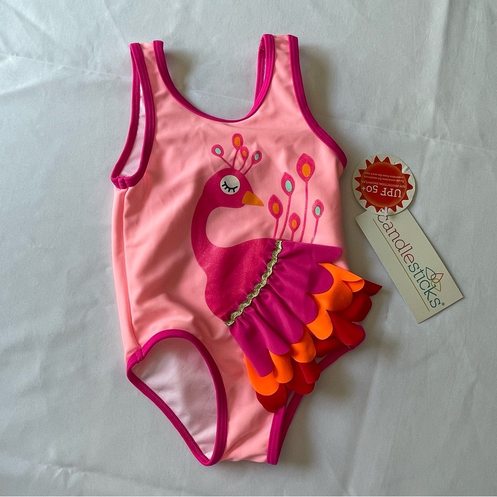 NWT Peacock Pink Bathing Swim Suit size 2t